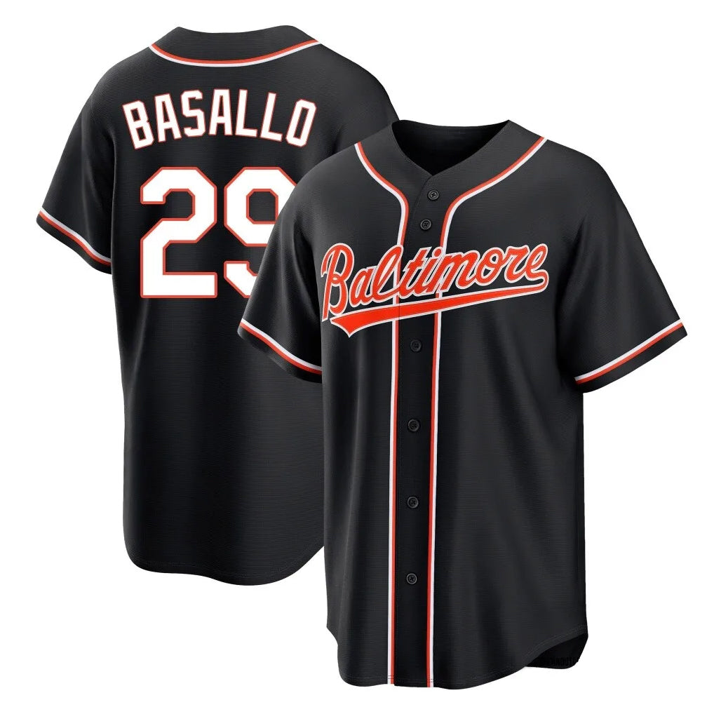 Johmsee B.Orioles #29 Samuel Basallo Player Black Out Home Game Stitched Jerseys