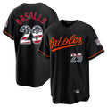 Johmsee B.Orioles #29 Samuel Basallo Player Black USA 250 Fourth of July Home Game Stitched Jerseys