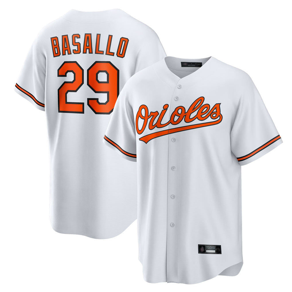 Johmsee B.Orioles #29 Samuel Basallo Player White Home Game Stitched Jerseys