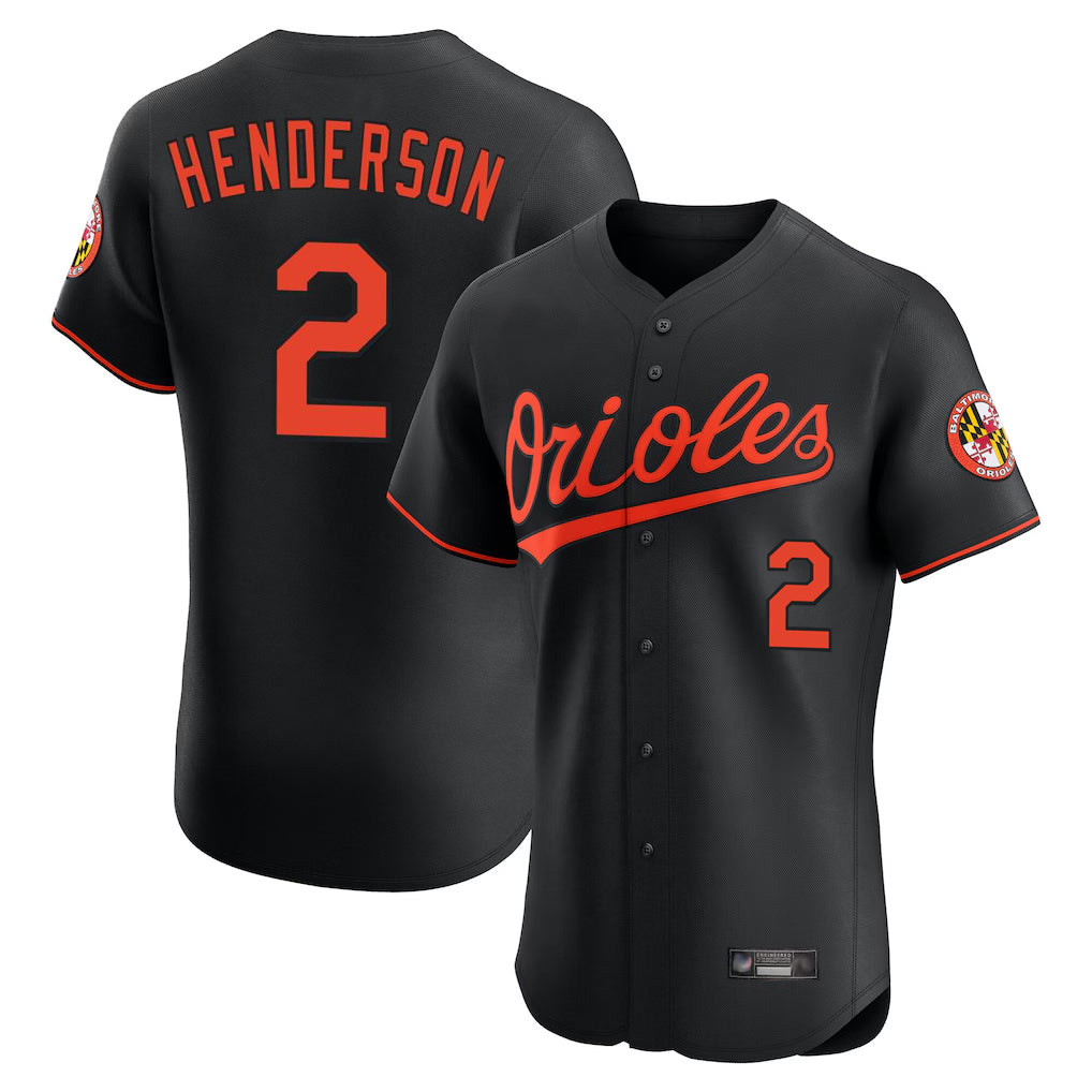 Johmsee B.Orioles #2 Gunnar Henderson Player Black Limited Elite Home Game Stitched Jerseys