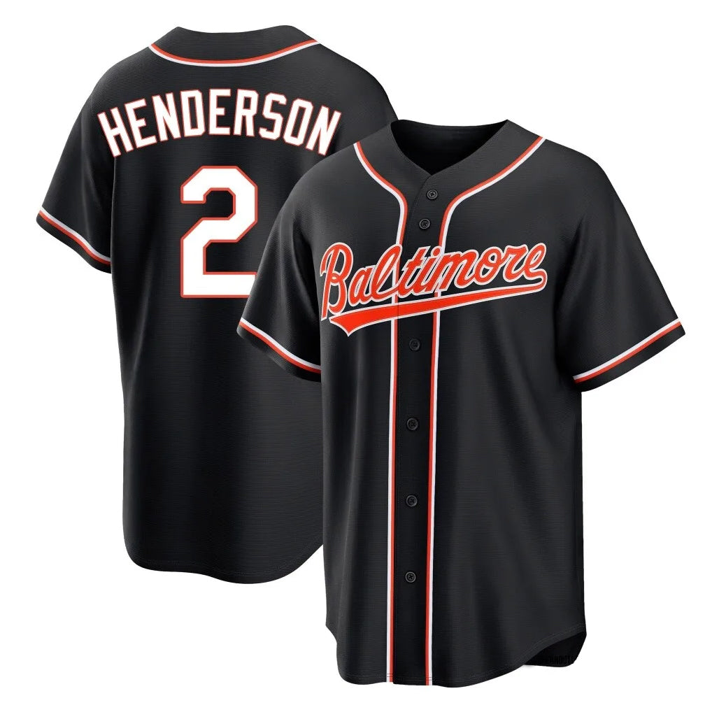 Johmsee B.Orioles #2 Gunnar Henderson Player Black Out Home Game Stitched Jerseys