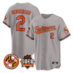 Johmsee B.Orioles #2 Gunnar Henderson Player Gray 30th Anniversary of 2131 Home Game Stitched Jerseys