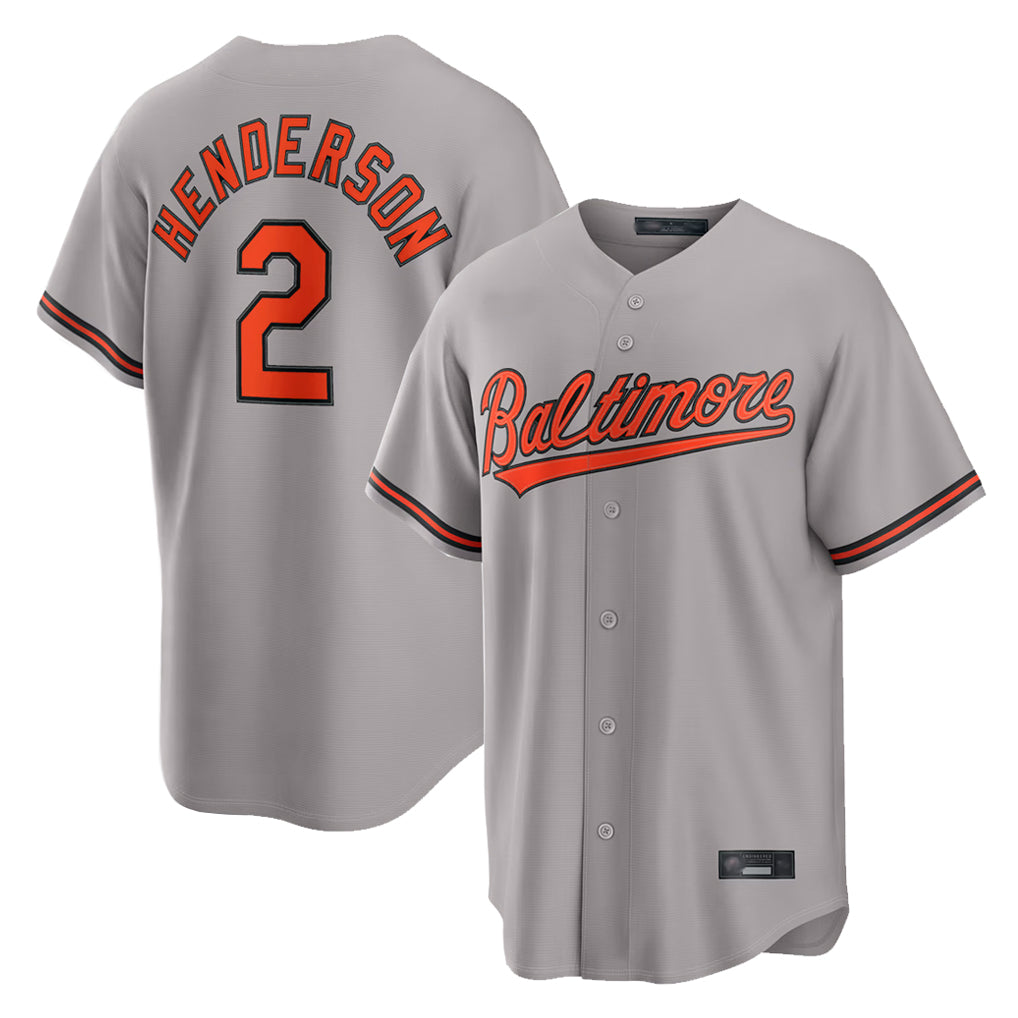 Johmsee B.Orioles #2 Gunnar Henderson Player Gray Home Game Stitched Jerseys