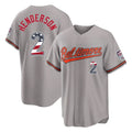 Johmsee B.Orioles #2 Gunnar Henderson Player Gray USA 250 Fourth of July Home Game Stitched Jerseys