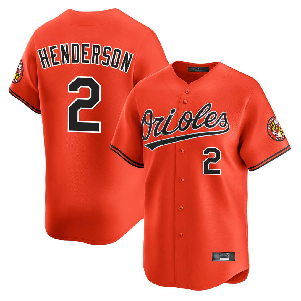 Johmsee B.Orioles #2 Gunnar Henderson Player Orange Limited Home Game Stitched Jerseys