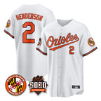 Johmsee B.Orioles #2 Gunnar Henderson Player White 30th Anniversary of 2131 Home Game Stitched Jerseys