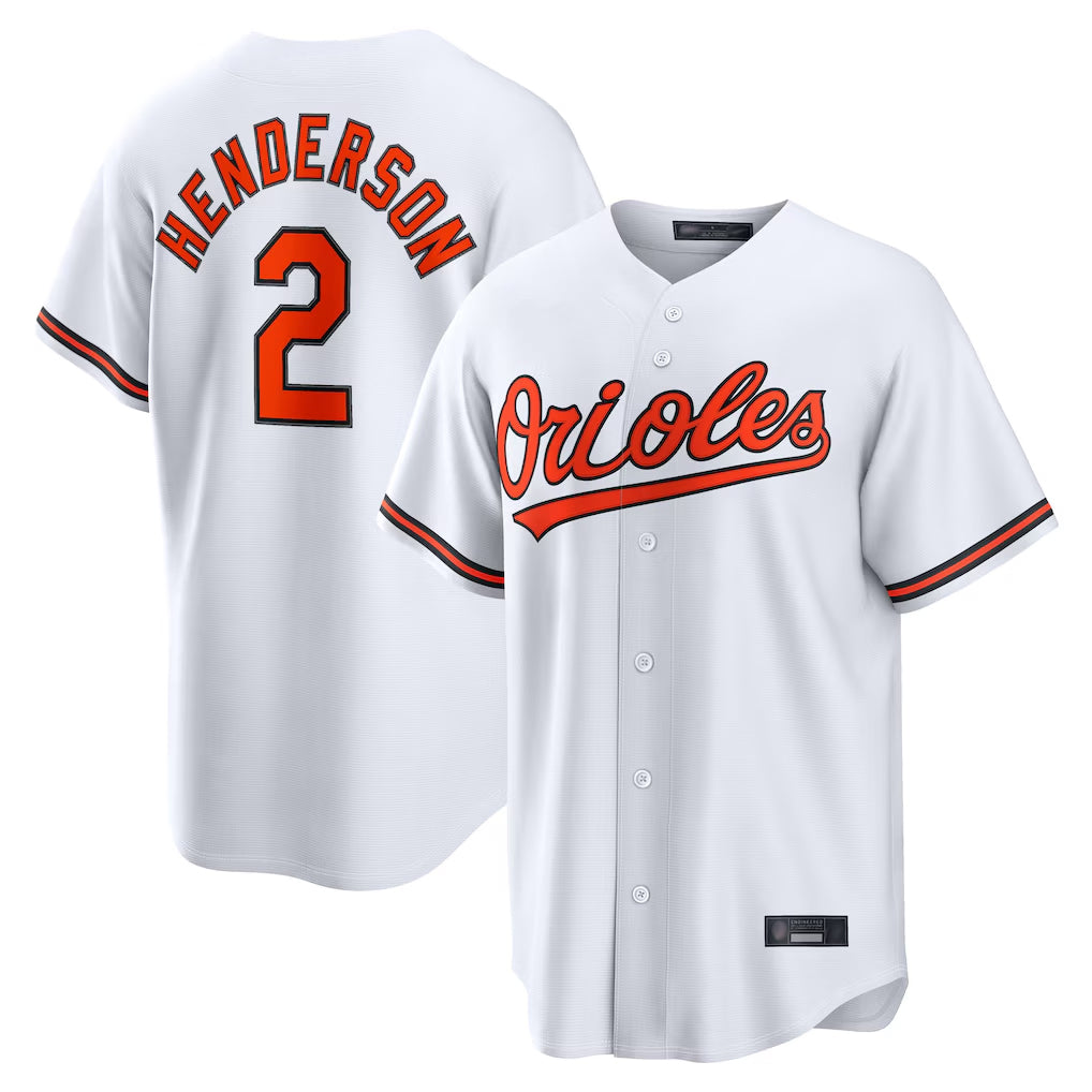 Johmsee B.Orioles #2 Gunnar Henderson Player White Home Game Stitched Jerseys