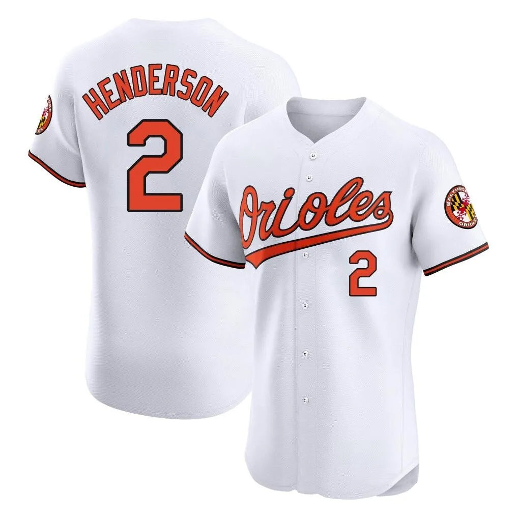 Johmsee B.Orioles #2 Gunnar Henderson Player White Limited Elite Home Game Stitched Jerseys