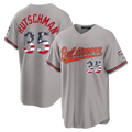 Johmsee B.Orioles #35 Adley Rutschman Gray USA 250 Fourth of July Road Stadium Jersey