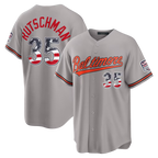 Johmsee B.Orioles #35 Adley Rutschman Gray USA 250 Fourth of July Road Stadium Jersey