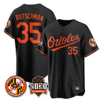 Johmsee B.Orioles #35 Adley Rutschman Black 30th Anniversary of 2131 Home Game Stitched Jerseys