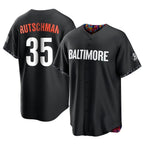 Johmsee B.Orioles #35 Adley Rutschman Black City Connect Home Game Stitched Jerseys