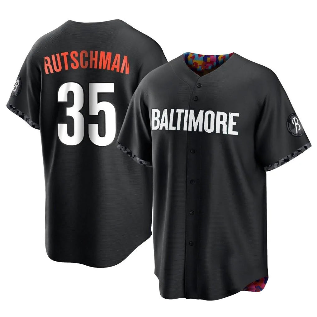 Johmsee B.Orioles #35 Adley Rutschman Player Black City Connect Home Game Stitched Jerseys