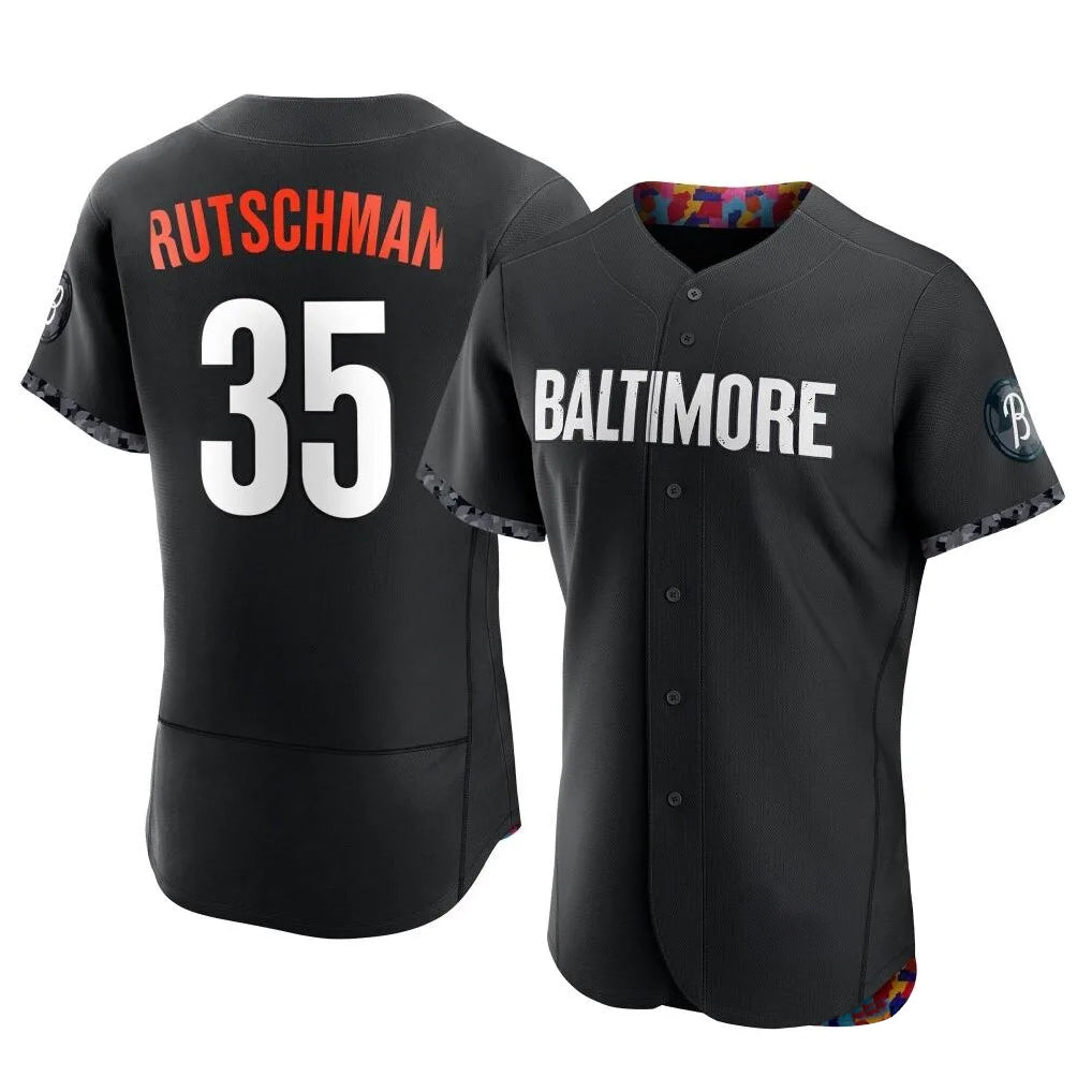 Johmsee B.Orioles #35 Adley Rutschman Player Black City Connect Limited Elite Home Game Stitched Jerseys