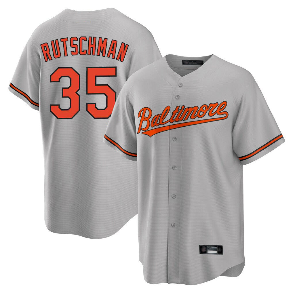 Johmsee B.Orioles #35 Adley Rutschman Gray Home Game Stitched Jerseys