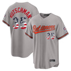 Johmsee B.Orioles #35 Adley Rutschman Gray USA 250 Fourth of July Home Game Stitched Jerseys