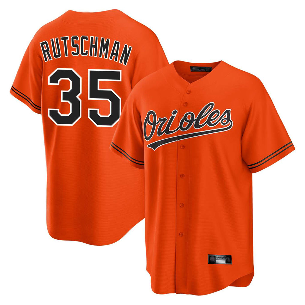 Johmsee B.Orioles #35 Adley Rutschman Orange Home Game Stitched Jerseys