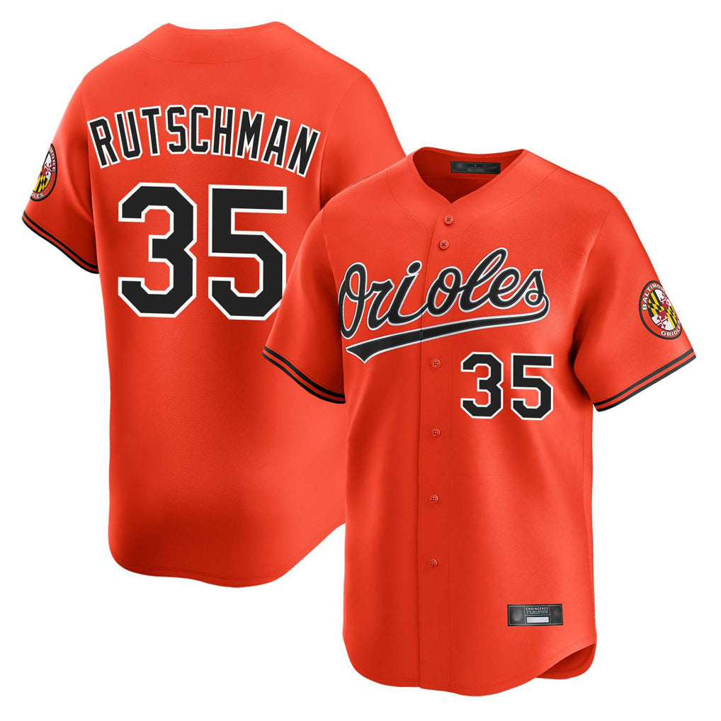 Johmsee B.Orioles #35 Adley Rutschman Orange Limited Home Game Stitched Jerseys