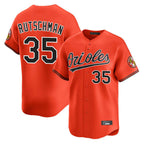 Johmsee B.Orioles #35 Adley Rutschman Orange Limited Home Game Stitched Jerseys