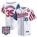 Johmsee B.Orioles #35 Adley Rutschman White USA 250 Independence Day Vapor Premier Home Game Stitched Jerseys