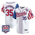 Johmsee B.Orioles #35 Adley Rutschman Player White USA 250 Independence Day Vapor Premier Home Game Stitched Jerseys