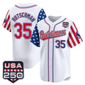 Johmsee B.Orioles #35 Adley Rutschman White USA 250 Independence Day Vapor Premier Limited Home Game Stitched Jerseys