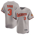 Johmsee B.Orioles #3 Taylor Ward Player Gray Limited Home Game Stitched Jerseys