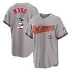 Johmsee B.Orioles #3 Taylor Ward Player Gray USA 250 Fourth of July Home Game Stitched Jerseys