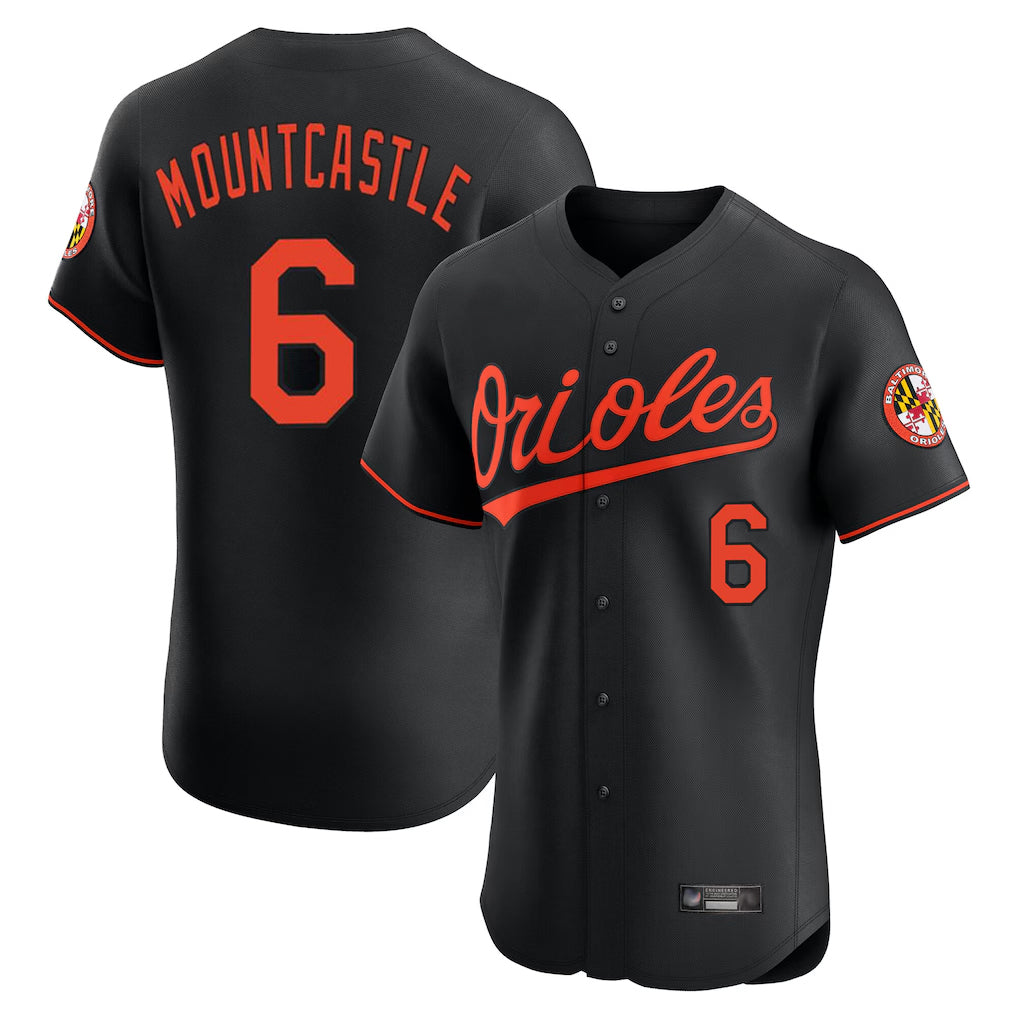 Johmsee B.Orioles #6 Ryan Mountcastle Player Black Limited Elite Home Game Stitched Jerseys