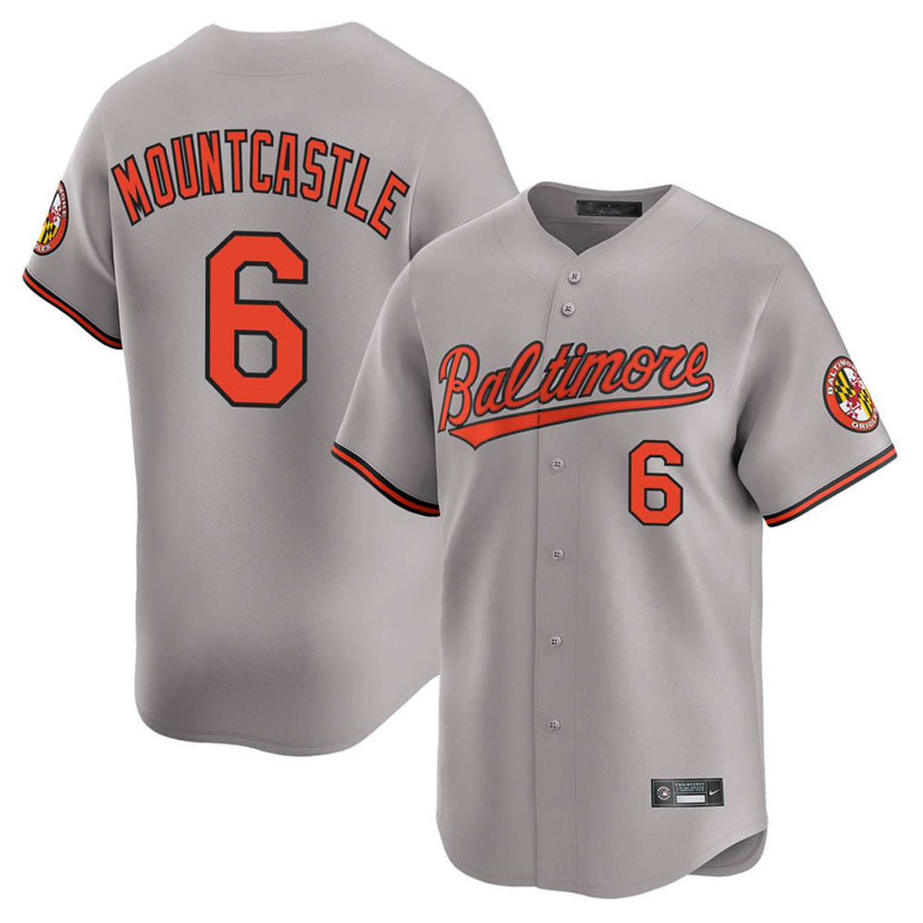 Johmsee B.Orioles #6 Ryan Mountcastle Player Gray Limited Home Game Stitched Jerseys