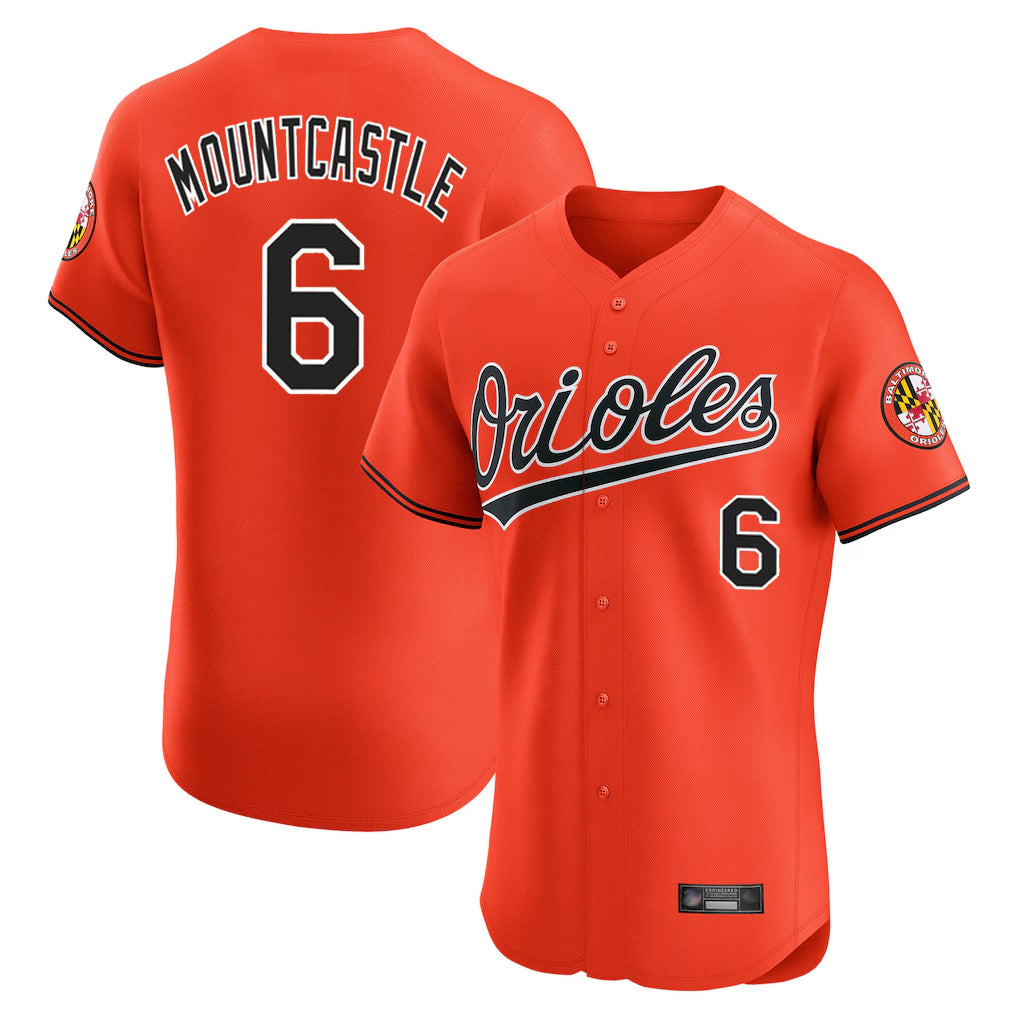 Johmsee B.Orioles #6 Ryan Mountcastle Player Orange Limited Elite Home Game Stitched Jerseys