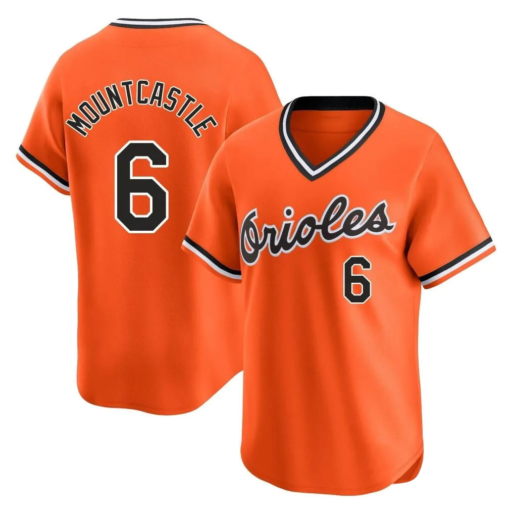 Johmsee B.Orioles #6 Ryan Mountcastle Player Orange T-shirt Limited Home Game Stitched Jerseys