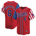 Johmsee B.Orioles #6 Ryan Mountcastle Player Red Independence Day Vapor Premier Limited Home Game Stitched Jerseys