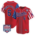 Johmsee B.Orioles #6 Ryan Mountcastle Player Red USA 250 Independence Day Vapor Premier Limited Home Game Stitched Jerseys