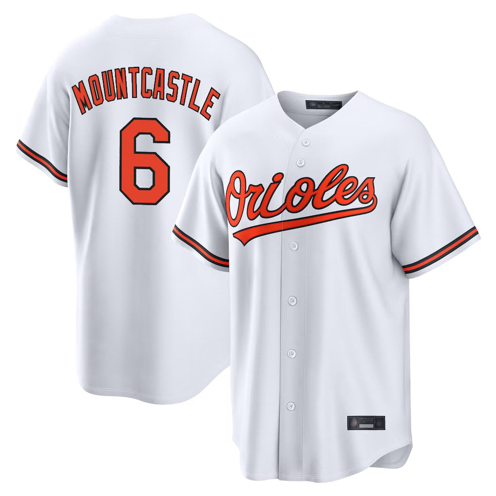 Johmsee B.Orioles #6 Ryan Mountcastle Player White Home Game Stitched Jerseys
