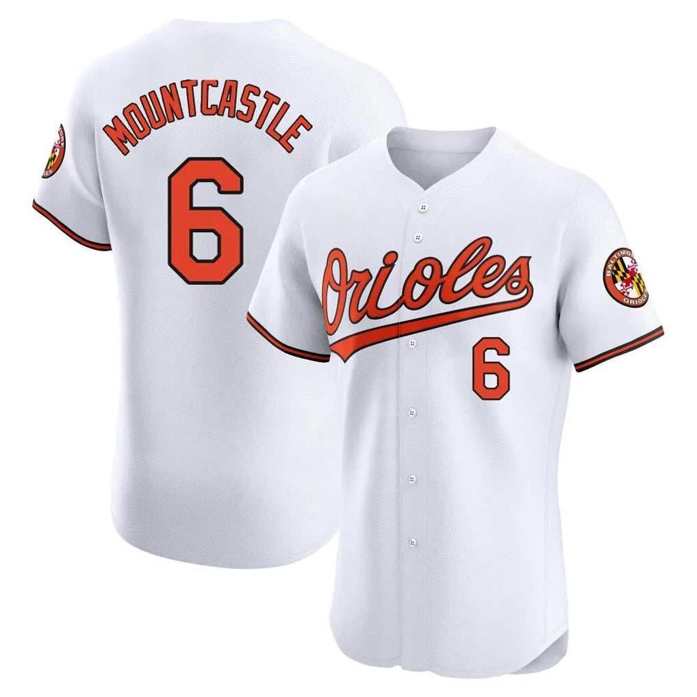 Johmsee B.Orioles #6 Ryan Mountcastle Player White Limited Elite Home Game Stitched Jerseys