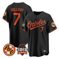 Johmsee B.Orioles #7 Jackson Holliday Player Black 30th Anniversary of 2131 Home Game Stitched Jerseys
