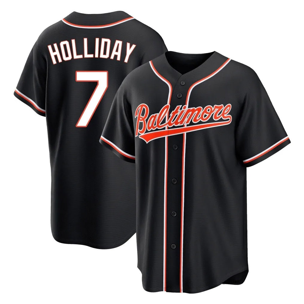 Johmsee B.Orioles #7 Jackson Holliday Player Black Out Home Game Stitched Jerseys