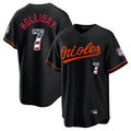 Johmsee B.Orioles #7 Jackson Holliday Player Black USA 250 Fourth of July Home Game Stitched Jerseys