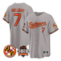 Johmsee B.Orioles #7 Jackson Holliday Player Gray 30th Anniversary of 2131 Home Game Stitched Jerseys