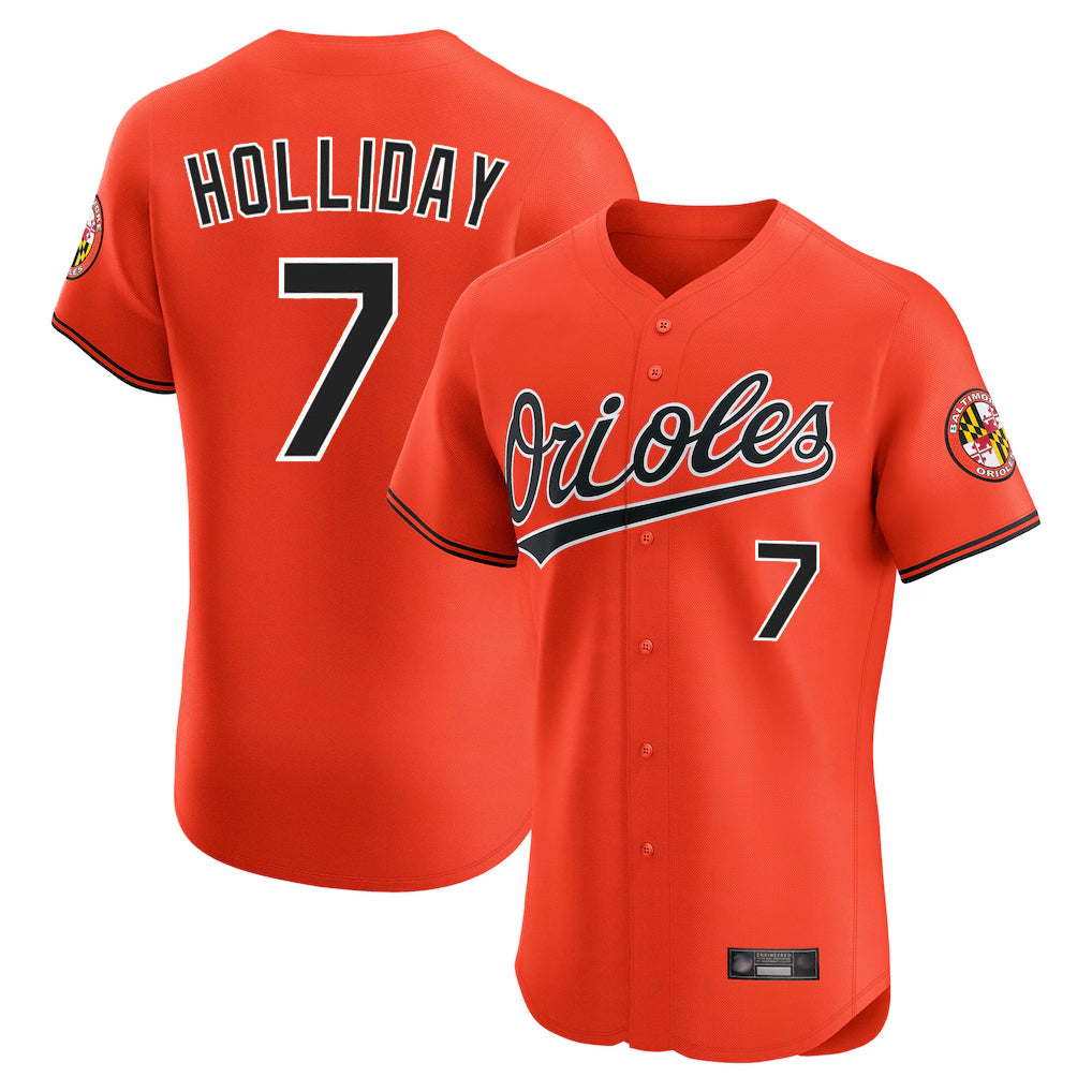 Johmsee B.Orioles #7 Jackson Holliday Player Orange Limited Elite Home Game Stitched Jerseys