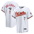 Johmsee B.Orioles #7 Jackson Holliday Player White USA 250 Fourth of July Home Game Stitched Jerseys