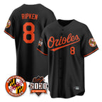 Johmsee B.Orioles #8 Cal Ripken Player Black 30th Anniversary of 2131 Home Game Stitched Jerseys