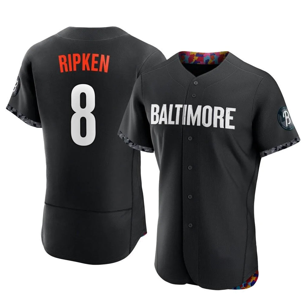 Johmsee B.Orioles #8 Cal Ripken Player Black City Connect Limited Elite Home Game Stitched Jerseys