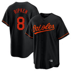 Johmsee B.Orioles #8 Cal Ripken Player Black Home Game Stitched Jerseys