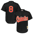 Johmsee B.Orioles #8 Cal Ripken Player Black Mitchell & Ness 1997 Cooperstown Mesh Game Stitched Jerseys