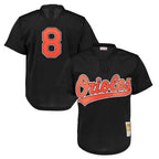 Johmsee B.Orioles #8 Cal Ripken Player Black Mitchell & Ness 1997 Cooperstown Mesh Game Stitched Jerseys