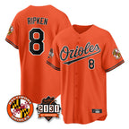 Johmsee B.Orioles #8 Cal Ripken Player Orange 30th Anniversary of 2131 Home Game Stitched Jerseys