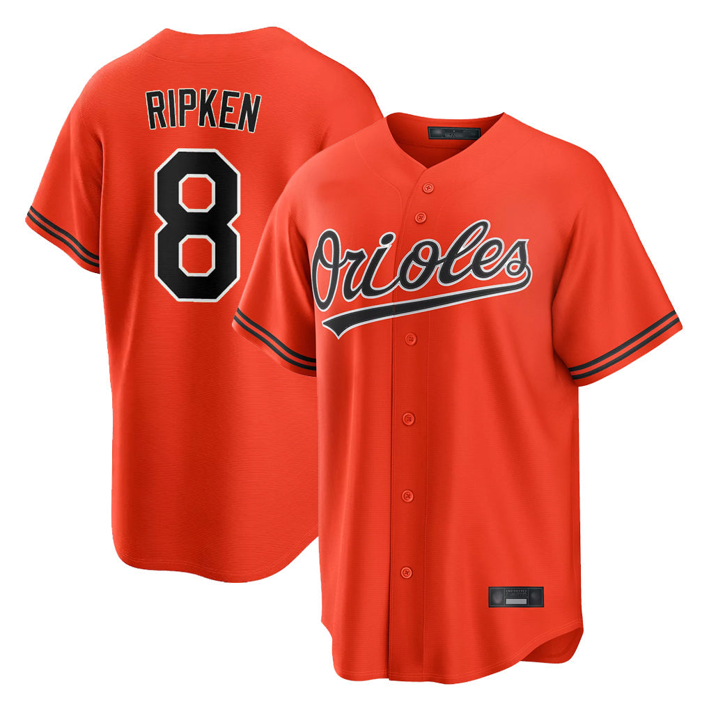 Johmsee B.Orioles #8 Cal Ripken Player Orange Home Game Stitched Jerseys