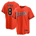 Johmsee B.Orioles #8 Cal Ripken Player Orange Home Game Stitched Jerseys